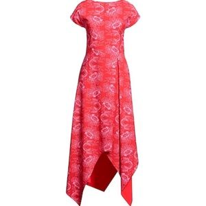 Chiara Boni La Petite Robe Lida Pink printed asymmetrical long dress